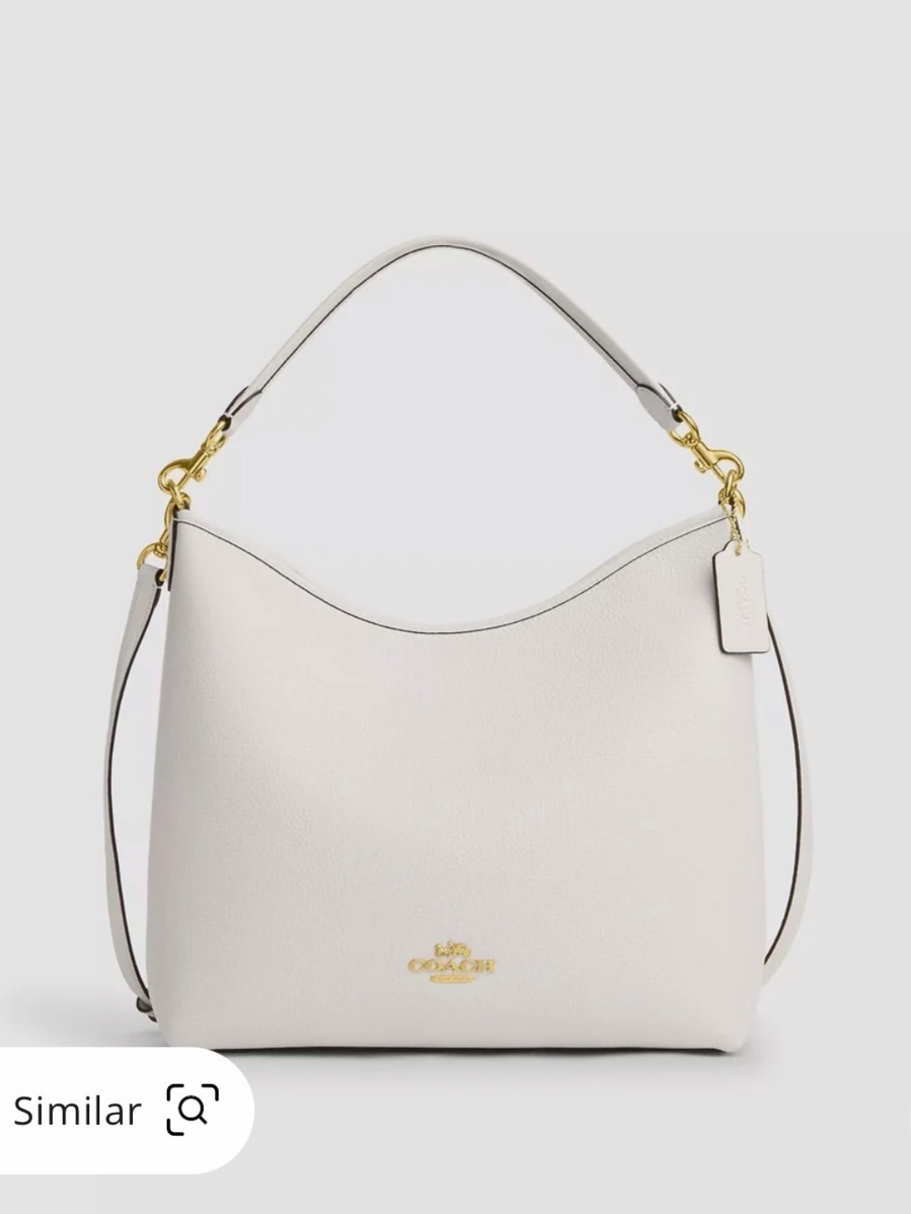 Coach Laurel Large Shoulder Bag Chalk NWT